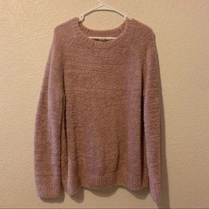PacSun LA Hearts Pink Fuzzy Oversized Sweatshirt